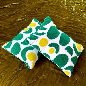 Tabitha Brown Target Avocado Green Striped Geometric Decorative Throw Pillows